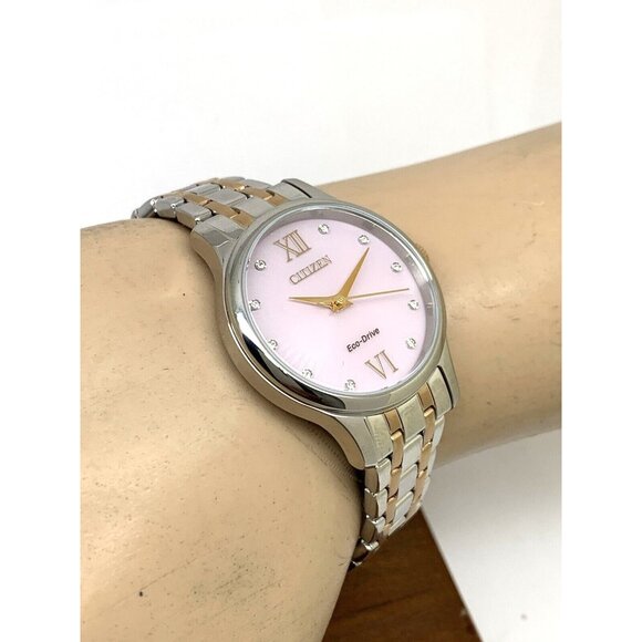 Citizen Women's Watch EM0897-51Y Eco Drive Mother of Pearl Dial Two Tone Steel - Picture 6 of 14